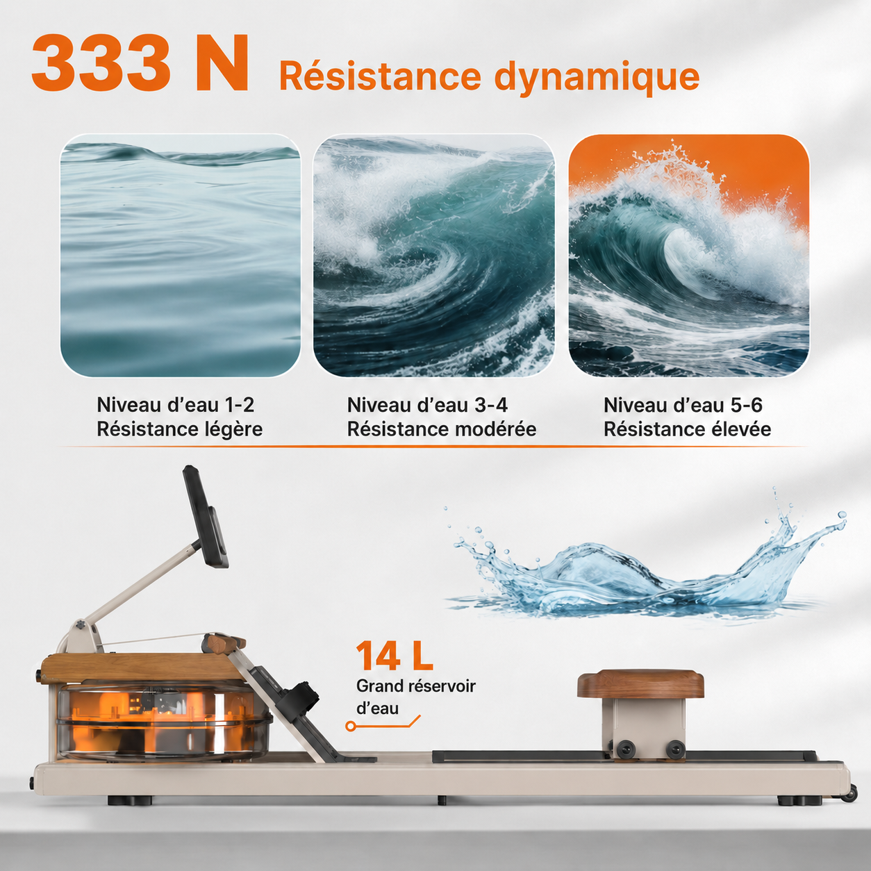 Endurioz W1 – Rameur à Eau Pliable